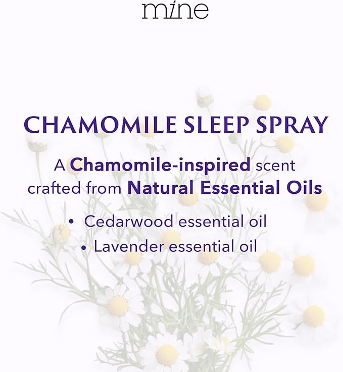 Chamomile Inspired Sleep Spray with Melatonin - Stocking Stuffers for Teen Girls and Women – Natural Pillow Mist for Relaxing Sleep, Self Care Bedtime Spray, Lavender & Cedarwood Blend