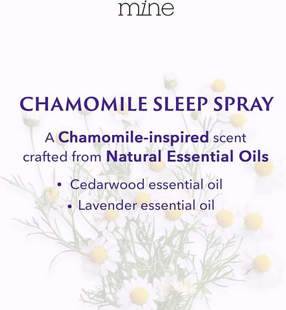 Chamomile Inspired Sleep Spray with Melatonin - Stocking Stuffers for Teen Girls and Women – Natural Pillow Mist for Relaxing Sleep, Self Care Bedtime Spray, Lavender & Cedarwood Blend