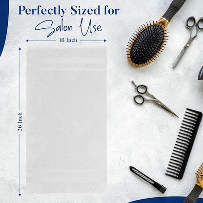 DAN RIVER 100% Cotton Salon Towels Set – 16x26 inches, Pack of 24, Highly Absorbent and Quick-Dry Towels for Hand, Salon, Spa, Beauty, Gyms and Home Hair Care, White