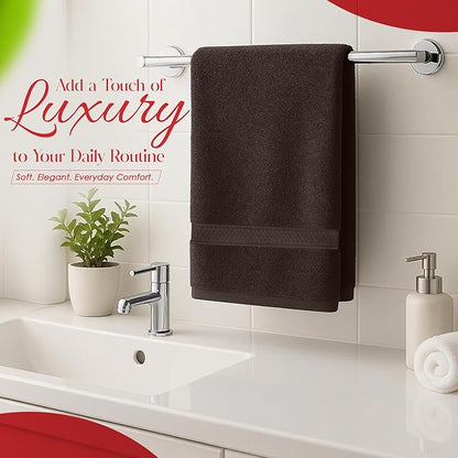 RIVERSIDE 6 Pack Premium Hand Towels Set, 16x28 inches, 100% Ring Spun Cotton, 600 GSM, Soft, Quick Dry and Highly Absorbent, Towels for Bathroom, Kitchen, Gym, Spa - Brown