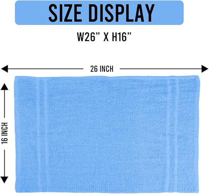 Hand Towels (Pack of 24) Light Blue Economy Salon Towels - 100% Cotton Spa Towel– 16 x 27 Inches Highly Absorbable, Facial, Gym, Hair Towels Face Towels Bulk