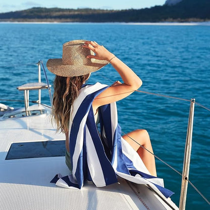 Dock & Bay Beach Towel - Quick Dry, Sand Free - Compact, Lightweight - 100% Recycled - Includes Bag - Set of 4 - Blue Hues, Extra Large (200x90cm, 78x35)