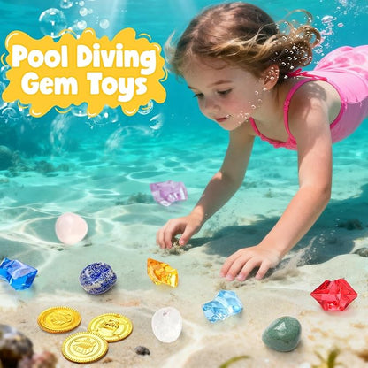 Bath Bombs for Kids with Diving Gem Toys Inside, 12 Pack Treasure Chest Bath Bombs with Surprise Pirate Accessories Pretend Playset, Handmade Bubble Bath Fizzies Birthday Christmas Gift Set