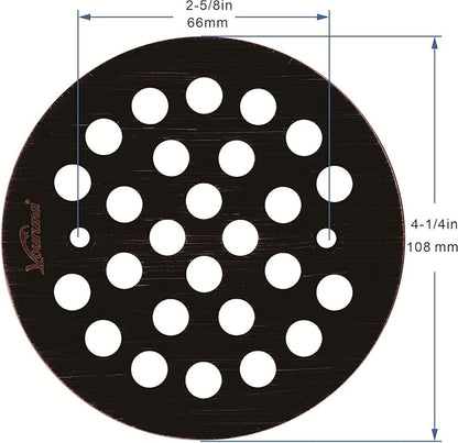 4-1/4Inch Screw-in Shower Strainer Drain Cover Replacement Floor Strainer Floor Drain (Oil Rubbed Bronze)