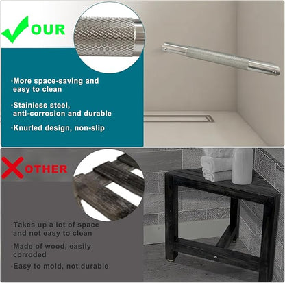Shower Foot Rest for Shaving Legs Shower Foot Stool- Wall Mounted Bathtub Foot Rest Stainless Steel 304 Foot Rset Bar- Brushed Nickel