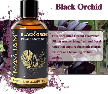 MAYJAM 100ML/3.38FL.OZ Black Orchid Fragrance Oils with Glass Dropper, Essential Oils for Diffusers for Home, Long Lasting Scented Oils for Diffusers Soap Candle Making