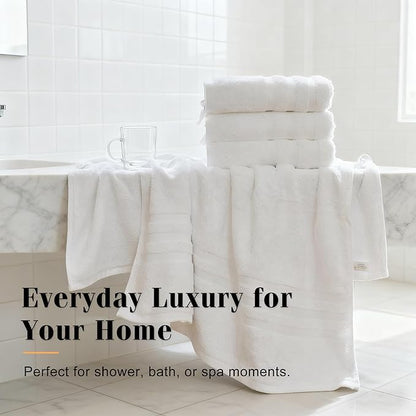 Cotton Bath Towel – Large 30x60 Inches, Soft, Thick & Absorbent Towel for Bathroom, Spa, or Home Use (White, 2 Pack – 30"x60")