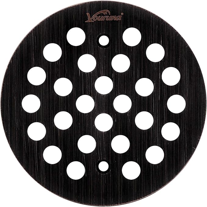 4-1/4Inch Screw-in Shower Strainer Drain Cover Replacement Floor Strainer Floor Drain (Oil Rubbed Bronze)