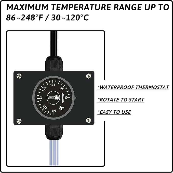 1800W Immersion Water Heater Portable Electric Bathtub & Pool Submersible Water Heater with Temp Control for Bucket, inflatable pool, baptistry, spa tub, above ground pool & Hot Tub