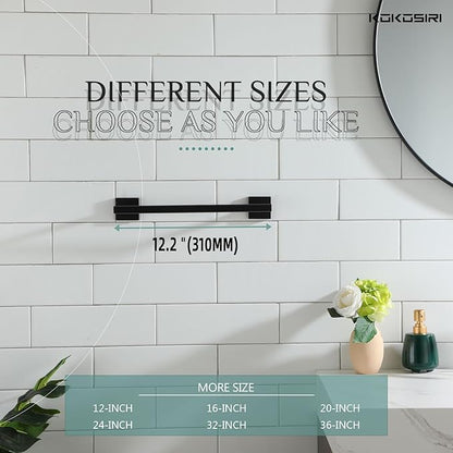 KOKOSIRI Bathroom Towel Bars 12 Inch Towel Ring Matte Black 30CM Hand Towel Holder for Bath Kitchen Wall Stainless Steel B4005BK-L12