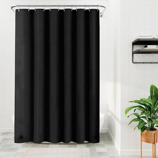 Barossa Design Black Long Shower Curtain Liner 78" Height - 3 Magnets & Waterproof Lightweight PEVA Shower Liner for Bath Tub, PVC Free, Metal Grommets, Black, 72x78