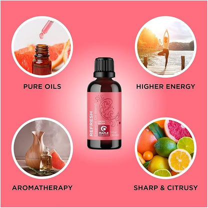 Pink Grapefruit Essential Oil Blend - Refreshing Citrus Essential Oil Blend for Diffusers with Lime Essential Oil Grapefruit Oil and Eucalyptus Essential Oil - Sweet Aromatherapy Citrus Oil Blend