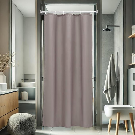 AooHome Stall Size 36x72 Inch Shower Curtain Liner, Half Size Solid Shower Curtain with Hooks, Weighted Hem, Waterproof, Chocolate