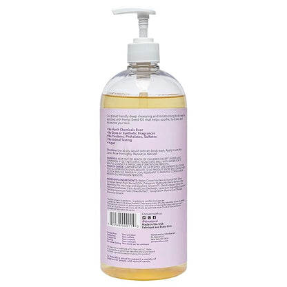 Dr. Natural Calming Lavender Oil Body Wash - Dry Skin Moisturizing Natural Body Wash with Shea Butter and Coconut Oil - For Family and Pets - 32 oz