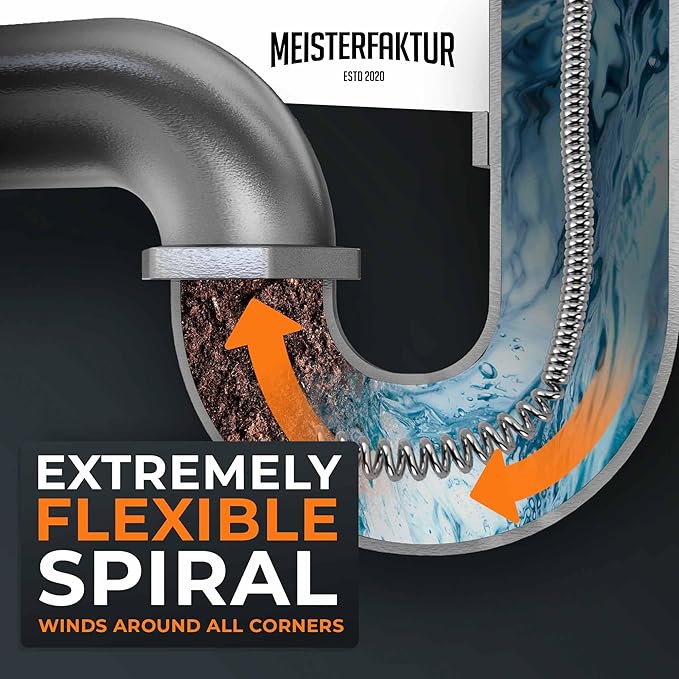 drain snake 3.0 [100 FT] - extremely long - Ideal plumbing snake for heavy & deep blockages - The drain auger for real do-it-yourselfers! (100 FT - 1/2 inch)