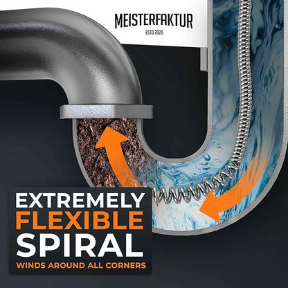 drain snake 3.0 [50 FT] - extremely long - Ideal plumbing snake for heavy & deep blockages - The drain auger for real do-it-yourselfers! (50 FT - 1/2 inch)