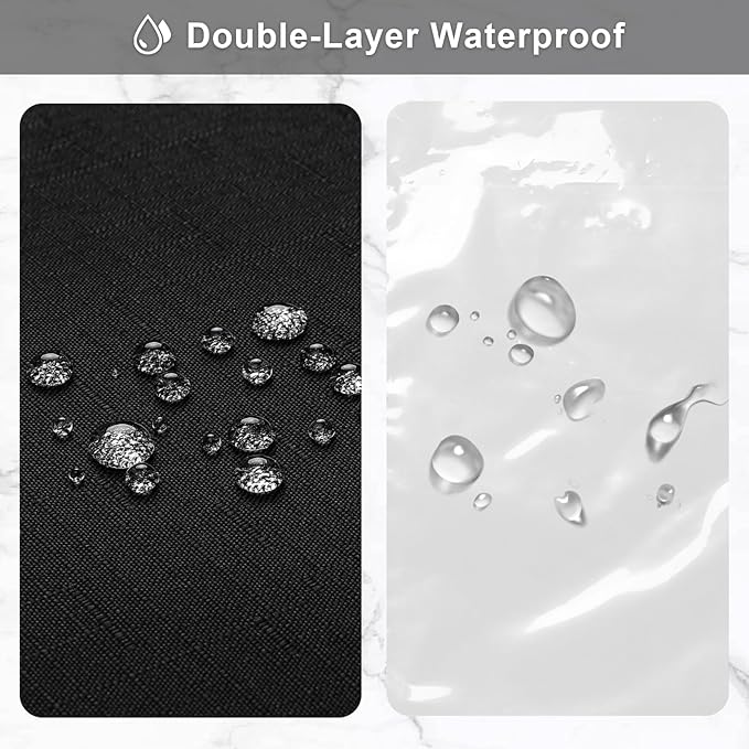 MitoVilla 3 in 1 Shower Curtain Set, Black Boho Farmhouse Linen Textured Bath Curtain and Clear PEVA Liner Set with 12 Double Sided Steel Hooks, Waterproof Fabric Hotel Bathroom Curtain - 72x72