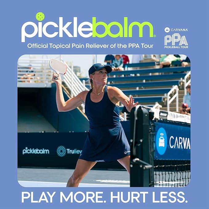 PickleBalm Pickleball In-Game Muscle Pain Relief Balm Stick with 4% Lidocaine, Arnica, Menthol, Cucumber Seed Extract for Shoulders, Knees, Wrists, and More, 1oz Stick