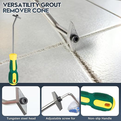 33 Pack Grout Removal Tool Kit, Tile & Caulk Remover Tools with Grout Saws, Scrapers & Blades - Ideal for Floor Tile Grout Cleaning, Bath & Shower
