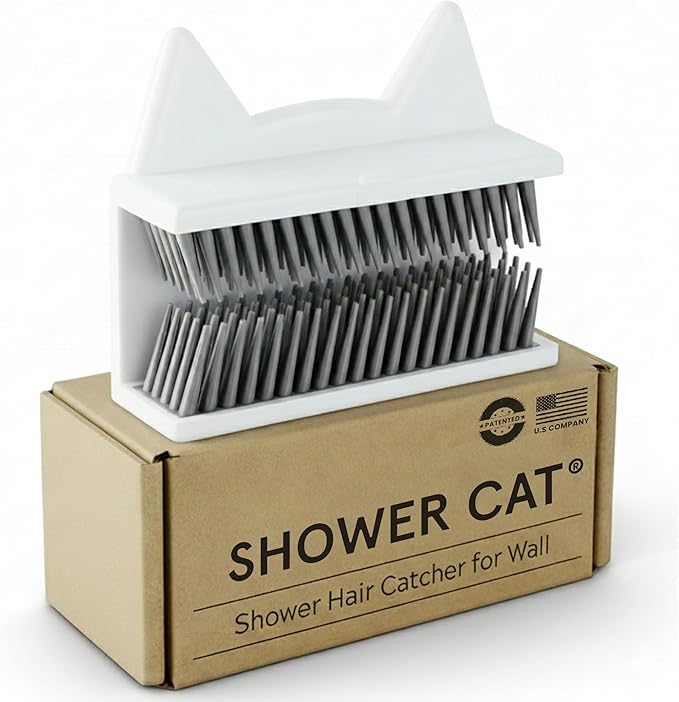 Shower Hair Catcher for Wall – Hair Collector for Shower & Tub, Shower Hair Trap Keeps Loose Hair Off Shower Wall & Out of Drain, Reusable Hair Catcher for Shower Wall, 3M Adhesive