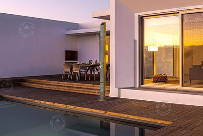 Outdoor Shower Toorak 316 Marine Grade Stainless Steel Panel-No Rust! Perfect for Swimming Pools, Backyards, Beach Houses, Resorts. Hot & Cold Water Connections, Wall Mounted or Freestanding Options
