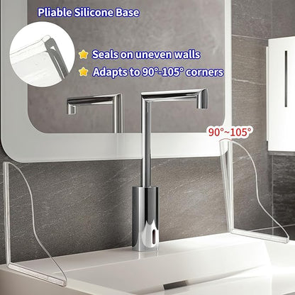 2Pack Shower Splash Guard for Bathtub,Walk in Shower Water Guard Made of Acrylic,Designed to Keep Water in Shower and to Seal Tub Corner, Shower Corner, and Bathroom Sink (Clear)