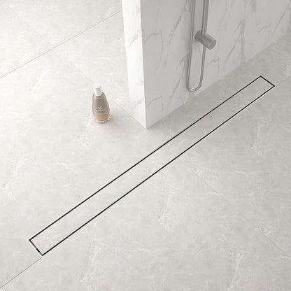 Linear Shower Drain 36", Brushed Floor Drain with Tiled Insert Grate & Hair Strainer, 304 Stainless Steel Bathroom 2-in-1 Tiled in Drain, CUPC Certified (Brushed, 36'')