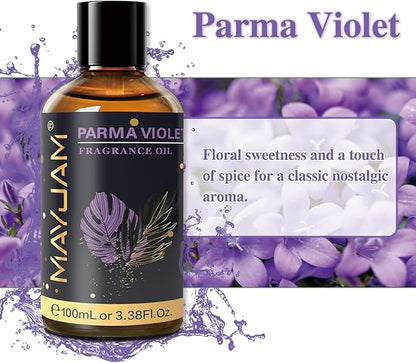 MAYJAM 100ML/3.38FL.OZ Parma Violet Fragrance Oils with Glass Dropper, Essential Oils for Diffusers for Home, Long Lasting Scented Oils for Diffusers Soap Candle Making