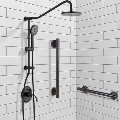 Lava Odoro Shower Grab Bar, Modern Stainless Steel Handicap Grab Bar for Bathtubs and Showers, Shower Safety Bar for Seniors Disabled, ADA-Compliant (Oil Rubbed Bronze, 18 Inch)