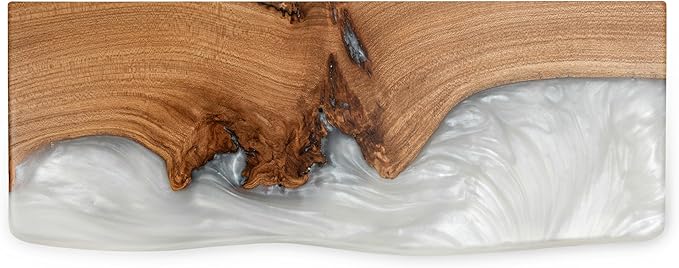 RWA Live Edge Floating Shelf – Unique Wood Floating Shelf for Wall Decor, Living Room, Bedroom, or Bathroom – Stylish Decorative Wall Shelves for Home & Office (Platinum, 24x7)