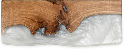 RWA Live Edge Floating Shelf – Unique Wood Floating Shelf for Wall Decor, Living Room, Bedroom, or Bathroom – Stylish Decorative Wall Shelves for Home & Office (Platinum, 24x7)