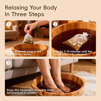 NOVAL Herbal Foot Bath Pedicure Spa Soak with English Instructions, Natural Ingredients, 30g*30 bags