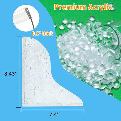 2Pack Shower Splash Guard for Bathtub,Walk in Shower Water Guard Made of Acrylic,Designed to Keep Water in Shower and to Seal Tub Corner, Shower Corner, and Bathroom Sink (Wave)