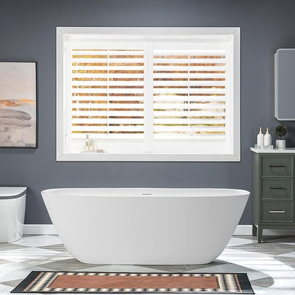 WOODBRIDGE 67" L x 32-5/8" W Luxury Contemporary Solid Surface Stone Resin Freestanding Bathtub in Matte White