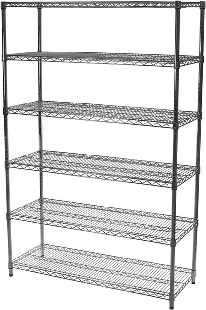 Shelving Inc. 24" d x 30" w x 96" h Chrome Wire Shelving with 6 Tier Shelves, Weight Capacity 800lbs Per Shelf