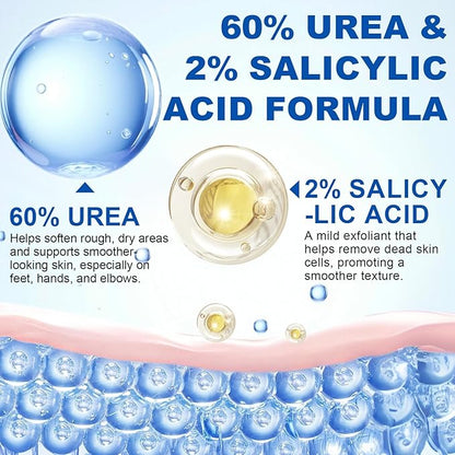 2Pack 60% Urea with 2% Salicylic Acid Urea Foot Care Stick, Foot Cream Moisturizer for Dry Cracked Feet, Knees, Elbows, Hands,Moisturizes and Hydrates the Dry Skin,Callus Remover & Skin Softener