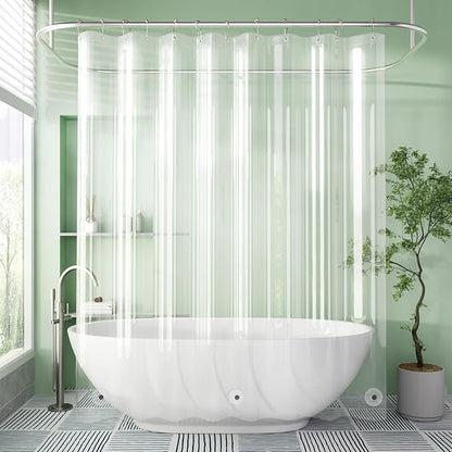 AmazerBath Extra Long Shower Curtain Liner, Clear, 84 Inches Long, 72x84 Plastic Curtain Liner, Cute PEVA Tall Shower Liner for Bathroom with 3 Magnets