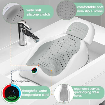 Baby Bath Support Newborn Bathtub with Thermometer,Foldable Baby Tubs for Newborns Baby Bathtub,Soft Sink Baby Bath Tub for Newborn Tub Infant Bathtub Baby Bather,Baby Tub Baby Bath