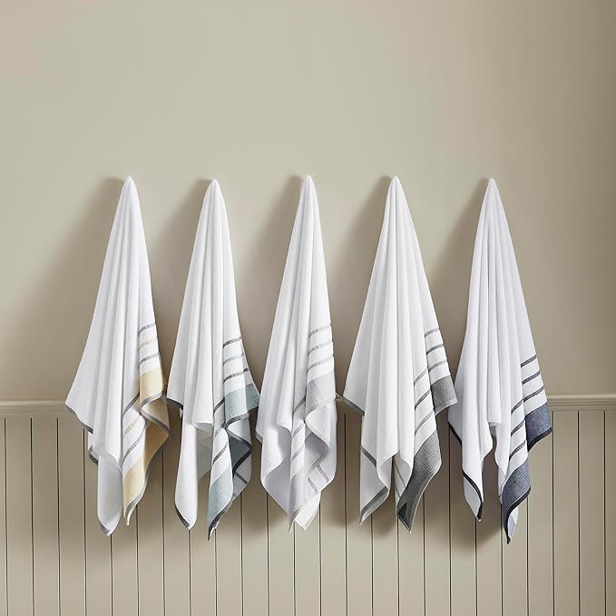 Great Bay Home Decorative Oversized Bath Sheet Set - Luxury Cotton 2 Pack 68x35 Extra Large Towels - Luxurious, Ultra-Soft, Durable Towels for Bathroom Decor (Glacier Grey/Cappuccino)