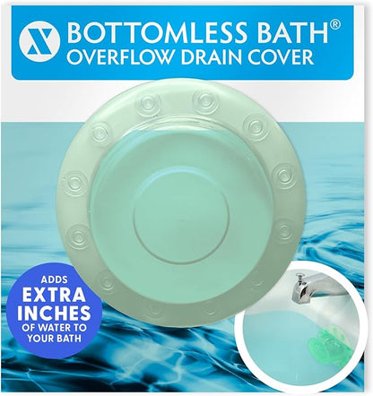 SlipX Solutions Bottomless Bath | Overflow Drain Cover for Tub | Best Gifts for Mom, Spa & Bath Accessories | Drain Block, Water Stopper Plug | Bath Essentials for Women | 4" Diameter, Green