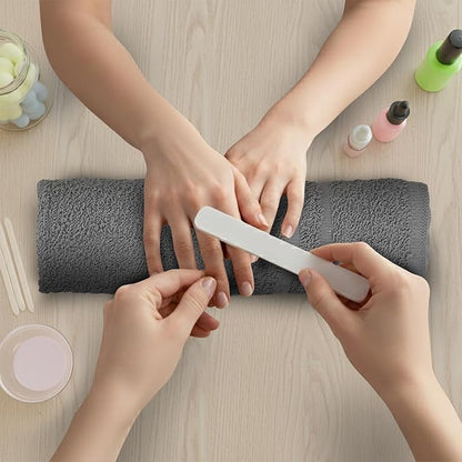 24 Pack Dark Grey Hand Towels 100% Cotton Spa Towel – 16x27 inches Highly Absorbable Facial Towels Gym, Hair, Face, Bulk Small Towels (Not Bleach Proof)