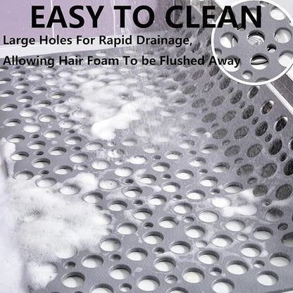 Casa and Beyond Shower Mat,Non Slip Bath Mat and Shower Mat with Suction Cups and Drain Holes,Bathroom Mat Easy to Clean Soft Machine Washable,Bathtub Mat Easy Dry&Cut (Green,17" x 30"(Rectangular))