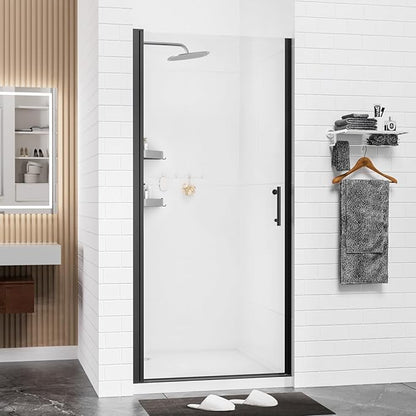 Kosmonia 36"-37"Wx72"H Frameless Pivot Shower Door, 1/4" Tempered Glass&Shatter Proof Film, Stainless Steel Hardware & Easy Clean Coating,Magnetic Seals Water Prevention&Reversible Installation Matte