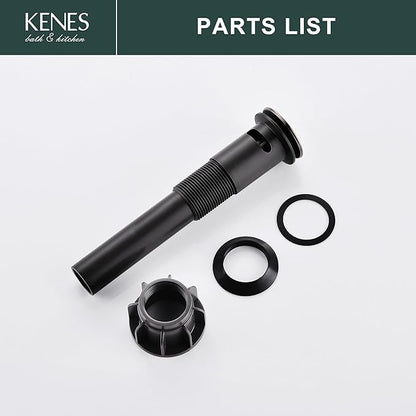KENES Bathroom Sink Drain Stopper Pop up Sink Drain with Overflow, Brushed Nickel Lavatory Bathroom Vanity Sink Drain Assembly, Built-in Anti-Clogging Strainer