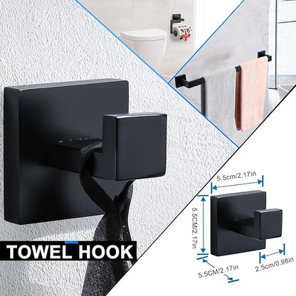 YACVCL 5 Pieces Black Bathroom Accessorie Set 23.6 Inch Towel Bar Set,SUS304Stainless Steel Bathroom Hardware Set,Wall Mounted Towel Holder Set for Bathroom