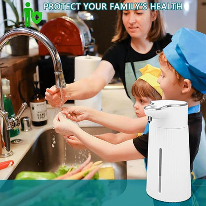 Automatic Liquid Soap Dispenser, 10.5oz/400ML Adjustable Wall Mount Touchless Soap Dispenser Waterproof for Bathroom Kitchen, USB C Rechargeable with Intelligent Infrared Sensor
