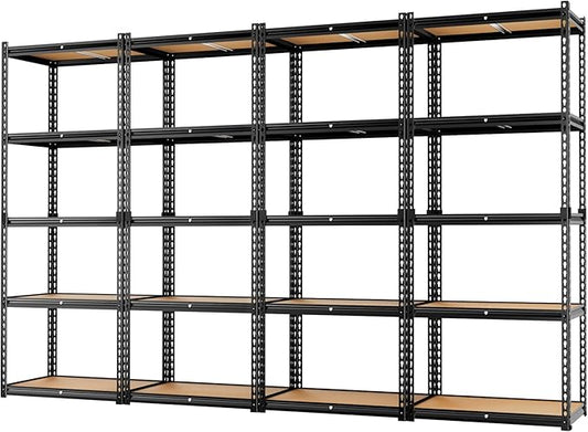 LEVELEVE 5-Tier Heavy Duty Storage Shelving Unit, 2000 lbs Capacity, Adjustable Metal Utility Shelf, 35" L x 16" W x 73" H for Garage, Kitchen, Pantry, Basement, Bathroom, Laundry,4 Pack
