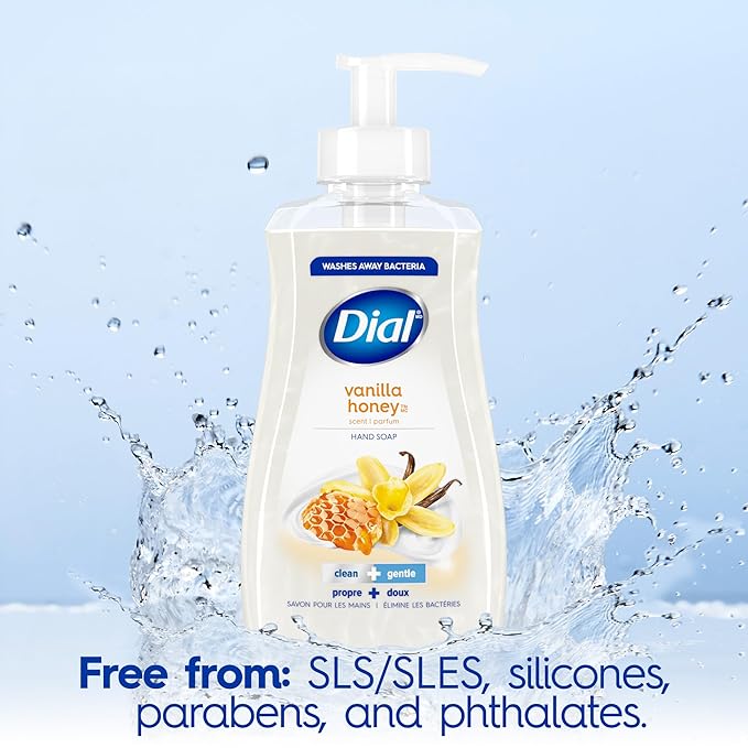 Dial Liquid Hand Soap, Vanilla Honey, 7.5 fl oz, Pack of 12