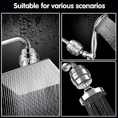 Shower Filter Replacement Cartridge, 15 stage, High Output, Vitamin C, Removing Heavy Metals Hard Water.Universal with Any Shower Filter of Similar Design.Pack of 2
