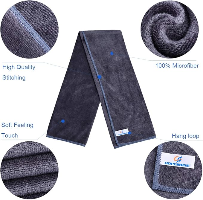 HOPESHINE Gyms Towels for Men & Women Microfiber Exercise Fitness Home Absorbent Sweat Yoga Towels Sports Towels Soft Fast Drying 16inch x32inch 3-Pack